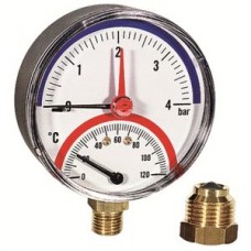 Термоманометр нижн. подкл.1/2 Ø80мм 120ºC 6 бар