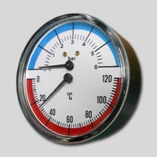 Термоманометр задн. подкл. 1/2 Ø80мм 120ºC 4 бар  