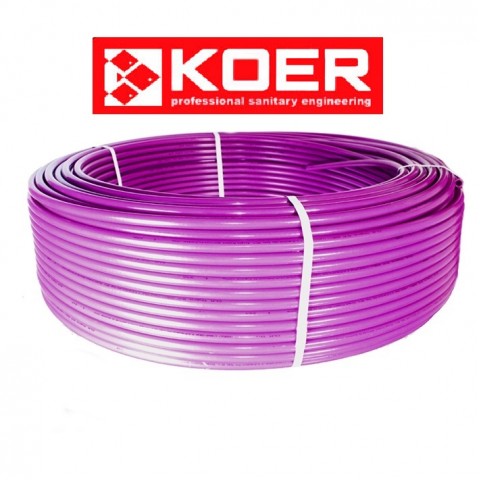 Труба для теплого пола Koer 16x2.0 PEX-B (pink) с кислородным барьером 